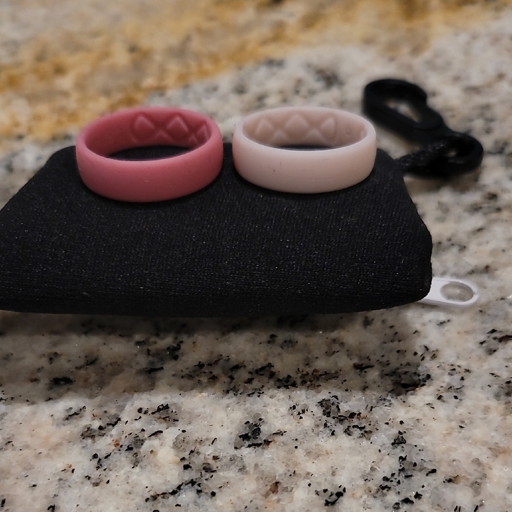 Pink and Light Pink Silicone Rings